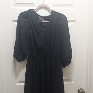 Taylor Sophisticated Black Midi Dress